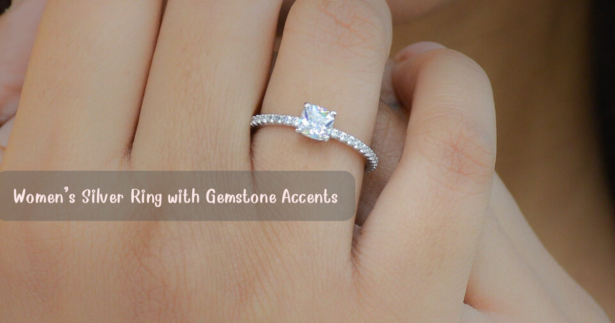 Women’s Silver Ring with Gemstone Accents