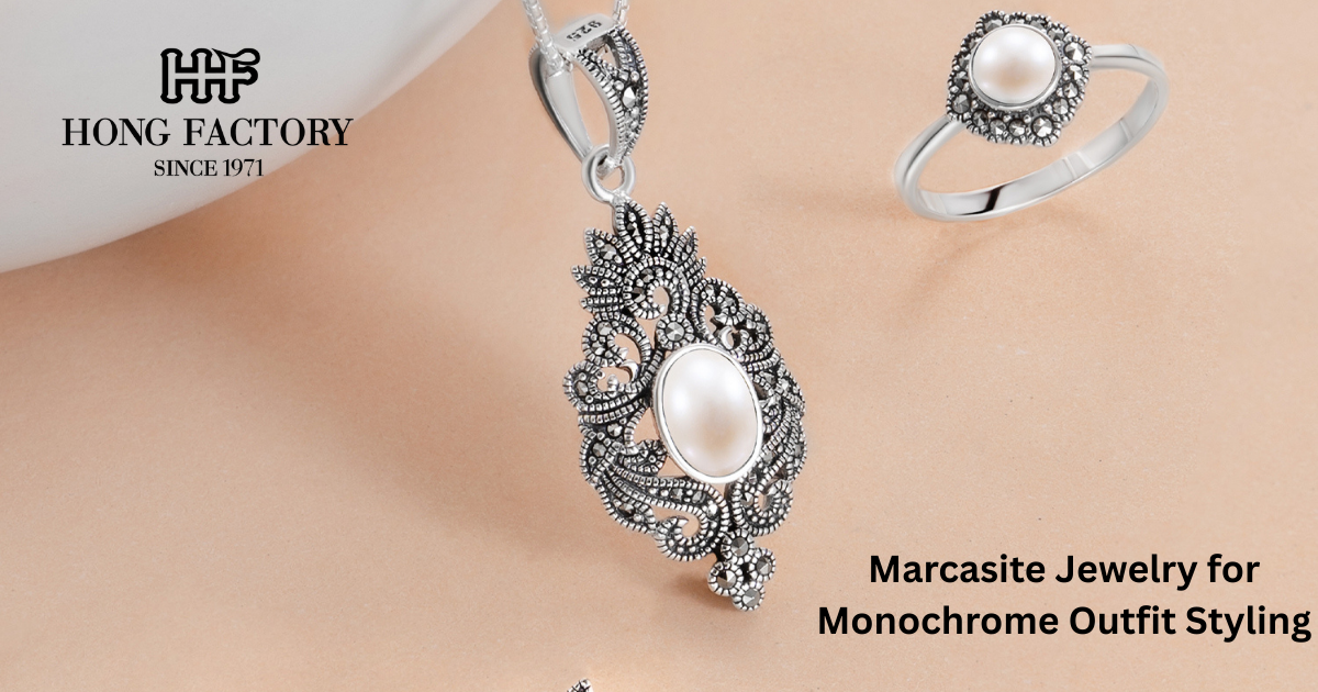 Marcasite Jewelry for Monochrome Outfit Styling